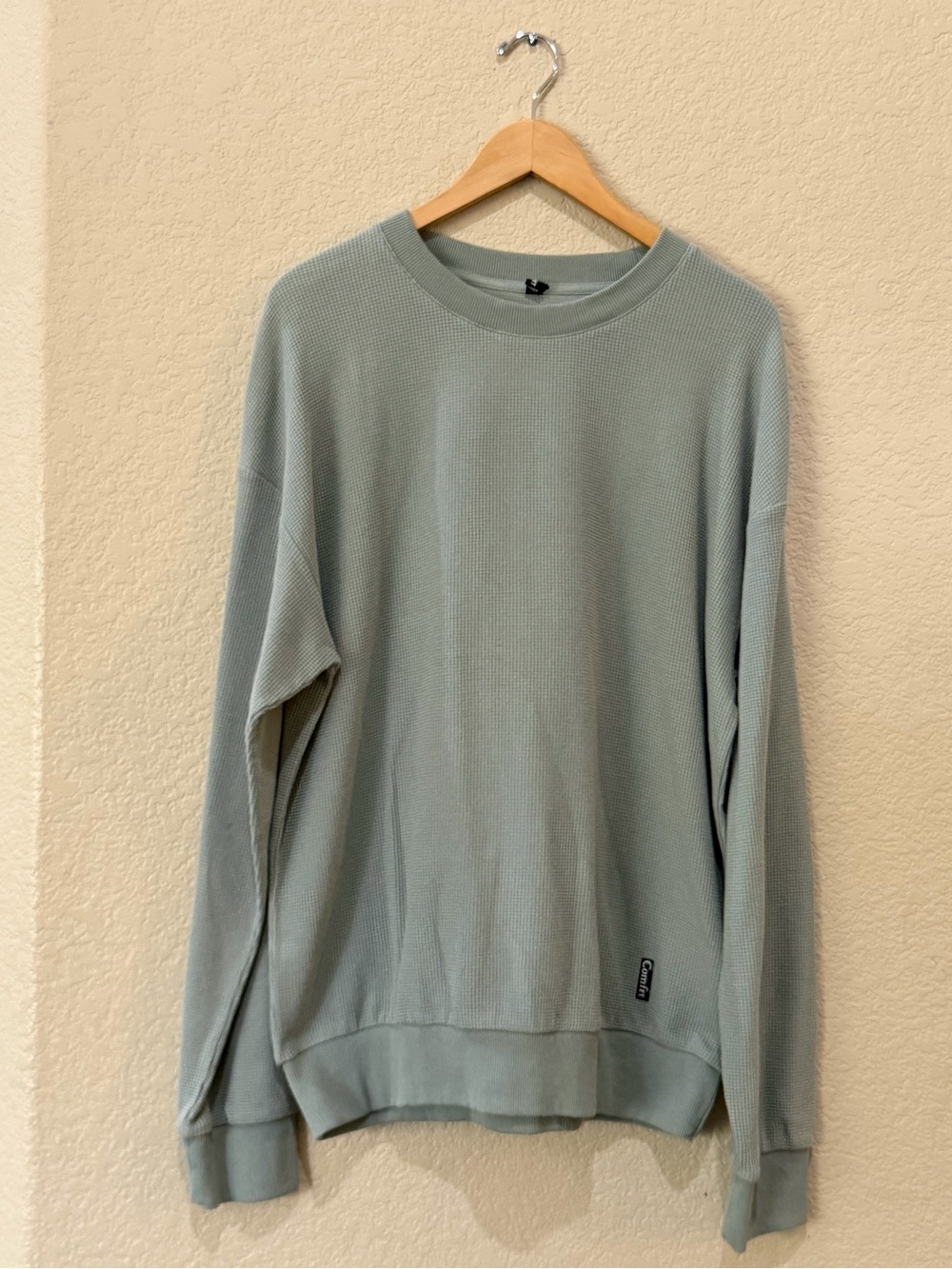 Comfrt Waffle Knit Crewneck Pullover, Sz XL